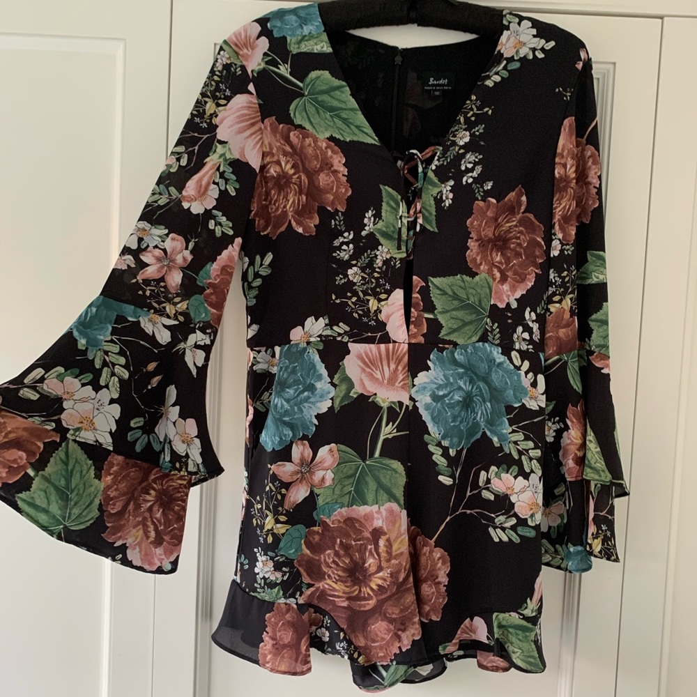 Bardot- long sleeve Romper